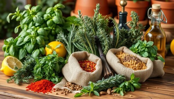Mediterranean herbs and spices