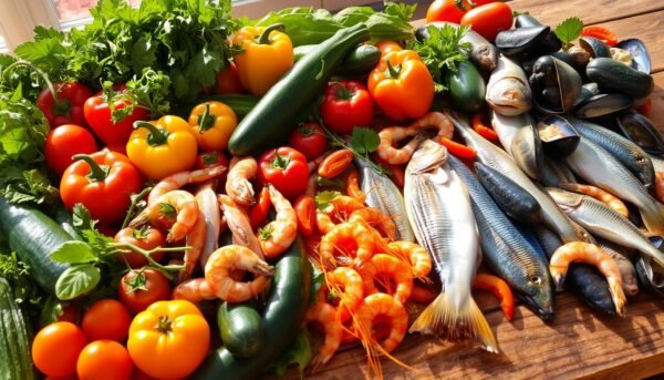 Seasonal Vegetables and Seafood