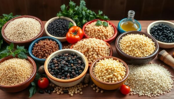 whole grains and legumes