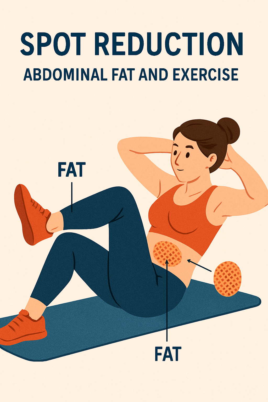 An infographic explaining the spot reduction myth and types of fat.