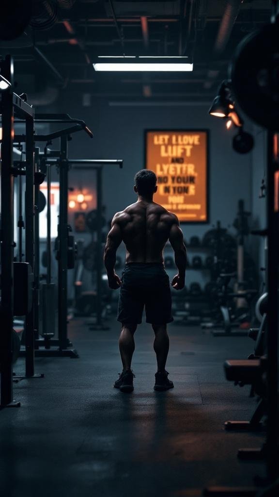 A person in a gym preparing to lift weights, symbolizing physical activity for night shift workers.
