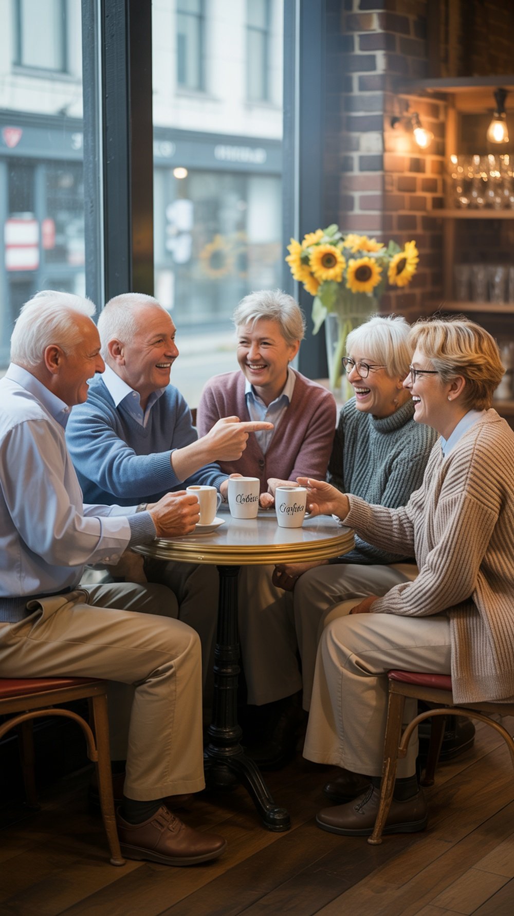 A group of seniors socializing and enjoying each other's company.