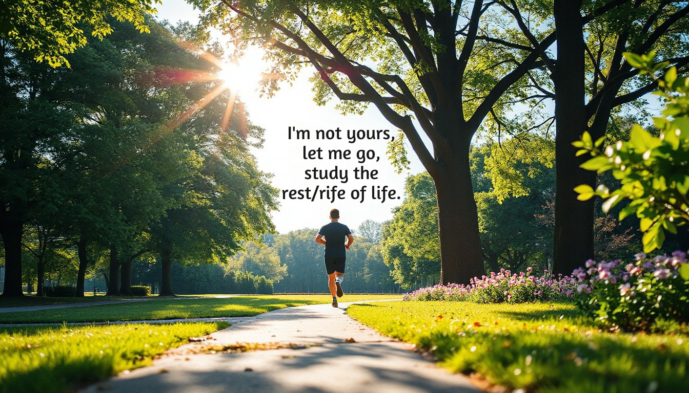 I'm not yours, let me go, study the rest/rife of life.