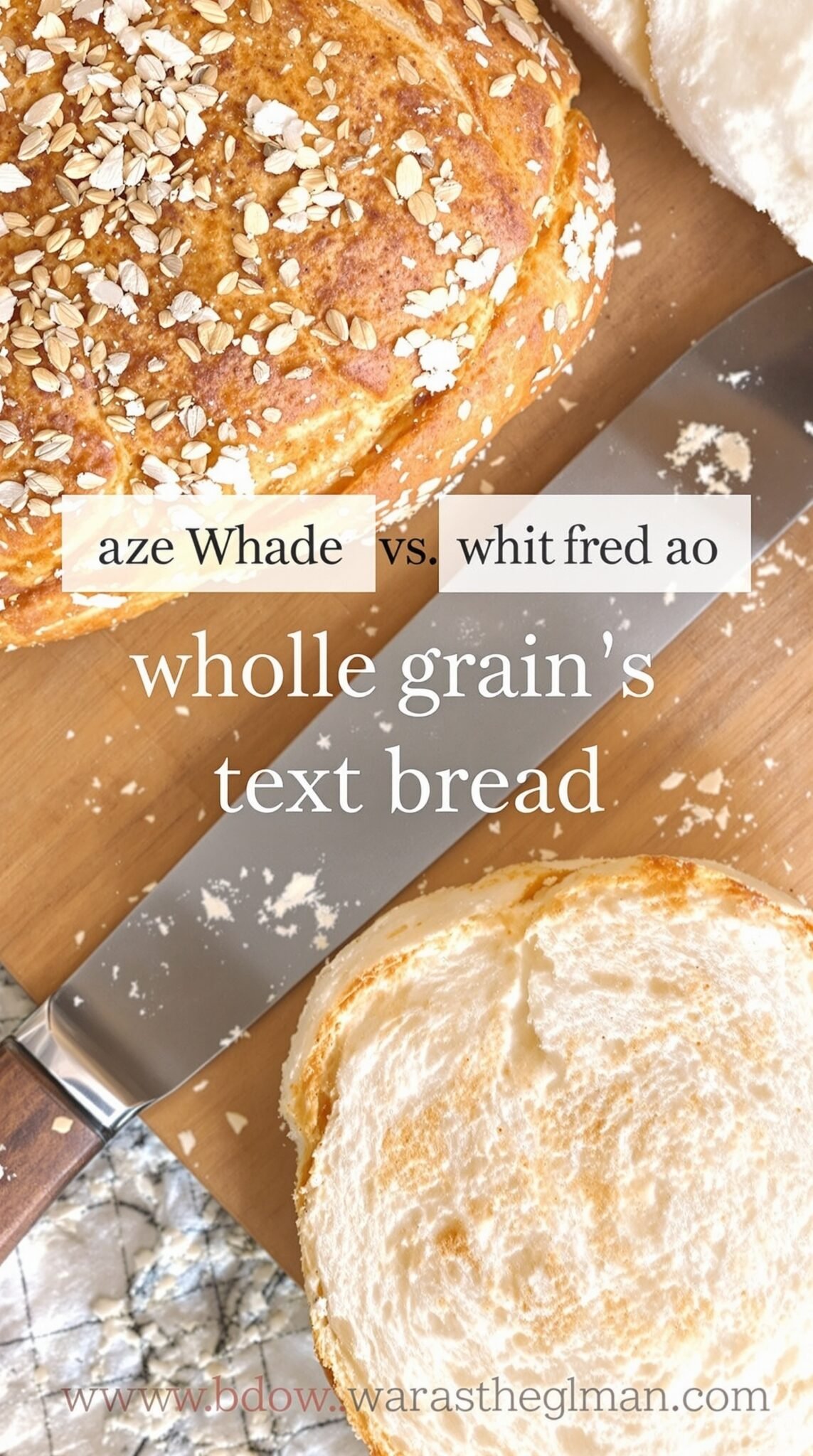 A fresh loaf of whole grain bread with oats on top, sliced and ready to serve.