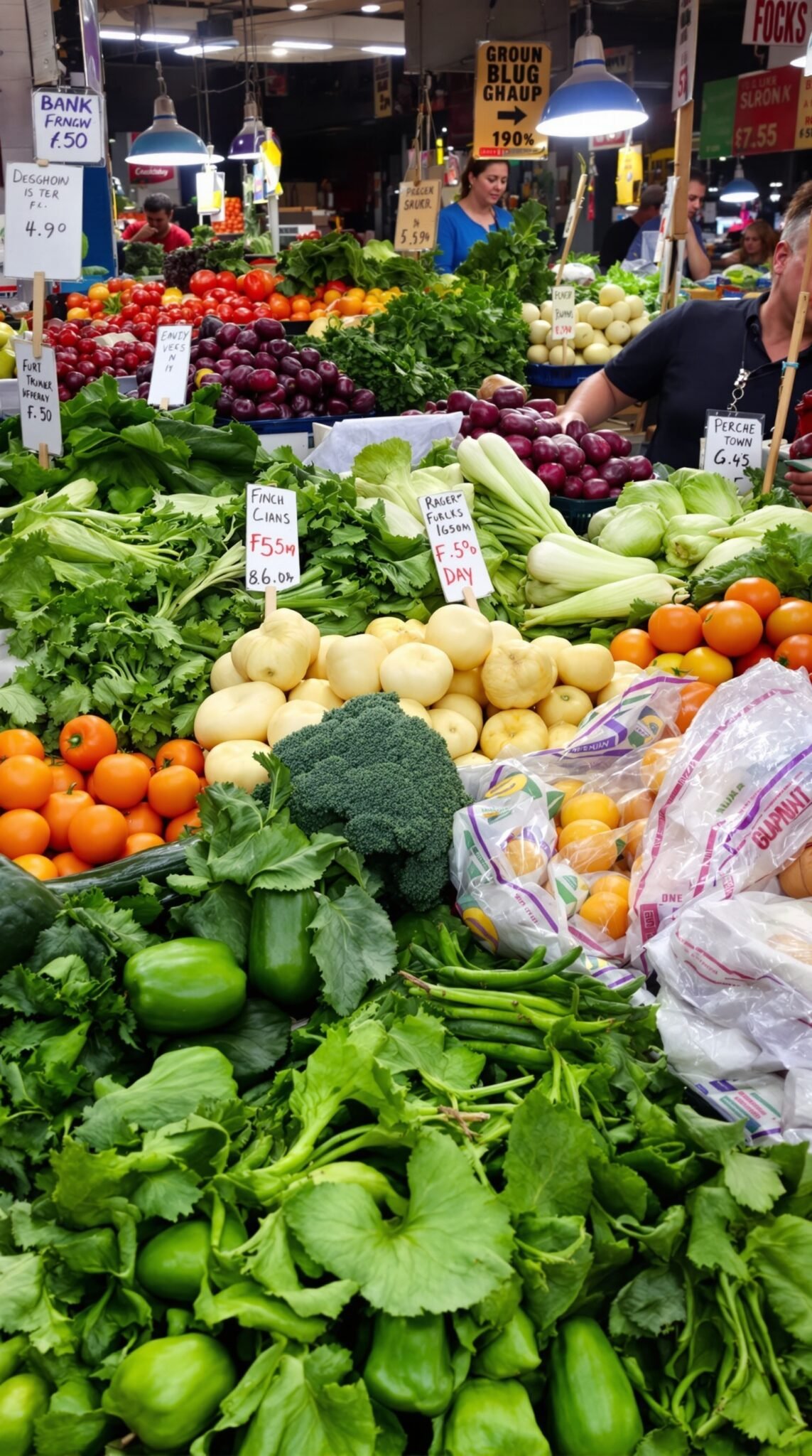 A colorful spread of fresh vegetables at a market.